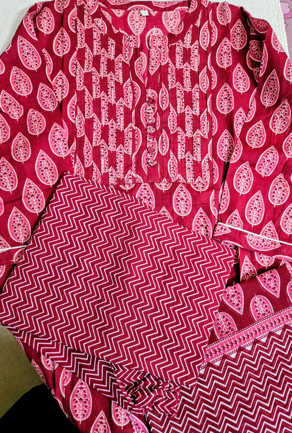 Comfortable Maroon Cotton Kurta Set for Daily Wear