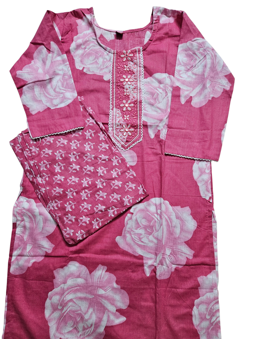 Pink Floral Kurta Set