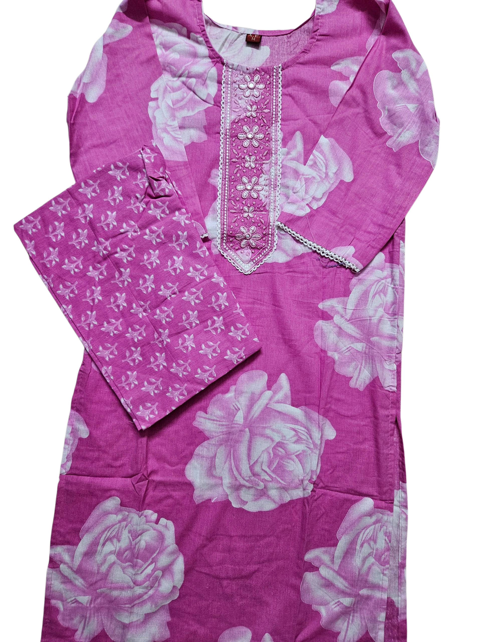 Pink Floral Kurta Set