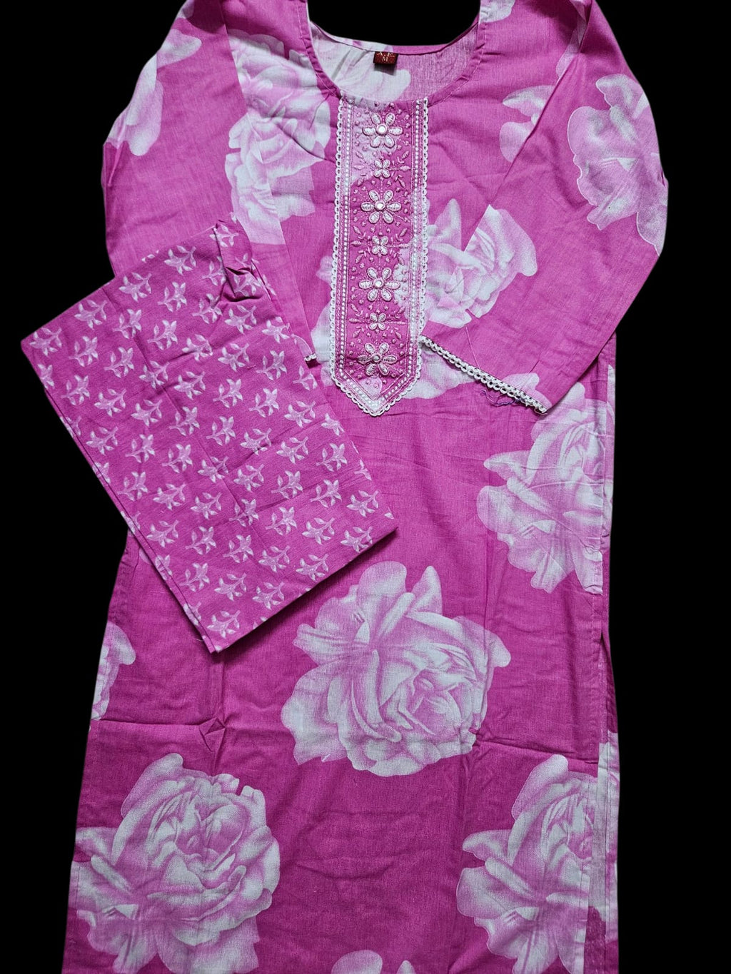Pink Floral Kurta Set
